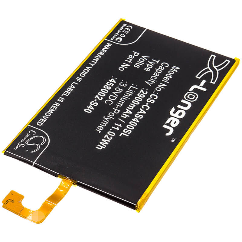 3.8V, 2900mAh, Li-Polymer Battery fits Caterpillar, S40, 11.02Wh