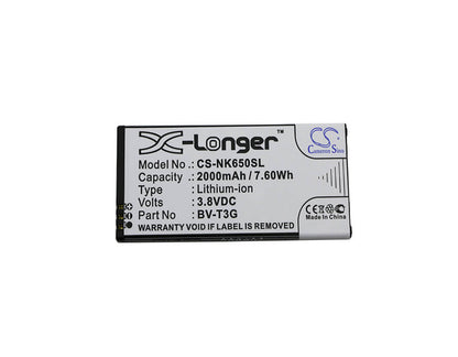 3.8V, 2000mAh, Li-ion Battery fits Microsoft, Lumia 650, Rm-1154, 7.6Wh