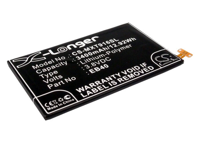 3.8V, 3400mAh, Li-Polymer Battery fits Motorola, Droid Razr Maxx, Xt912m, 12.92Wh