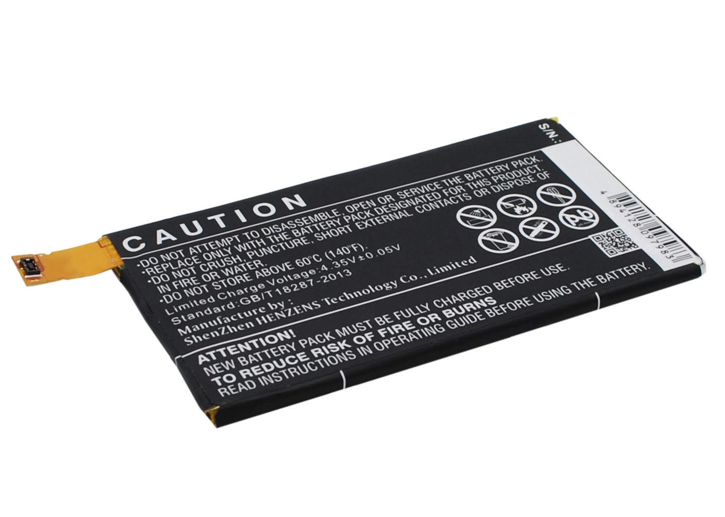 3.8V, 2600mAh, Li-Polymer Battery fits Sony Ericsson, Cosmos Ds, D5803, 9.88Wh