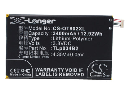 3.8V, 3400mAh, Li-Polymer Battery fits Srf, Starxtrem 2, Starxtrem Ii, 12.92Wh
