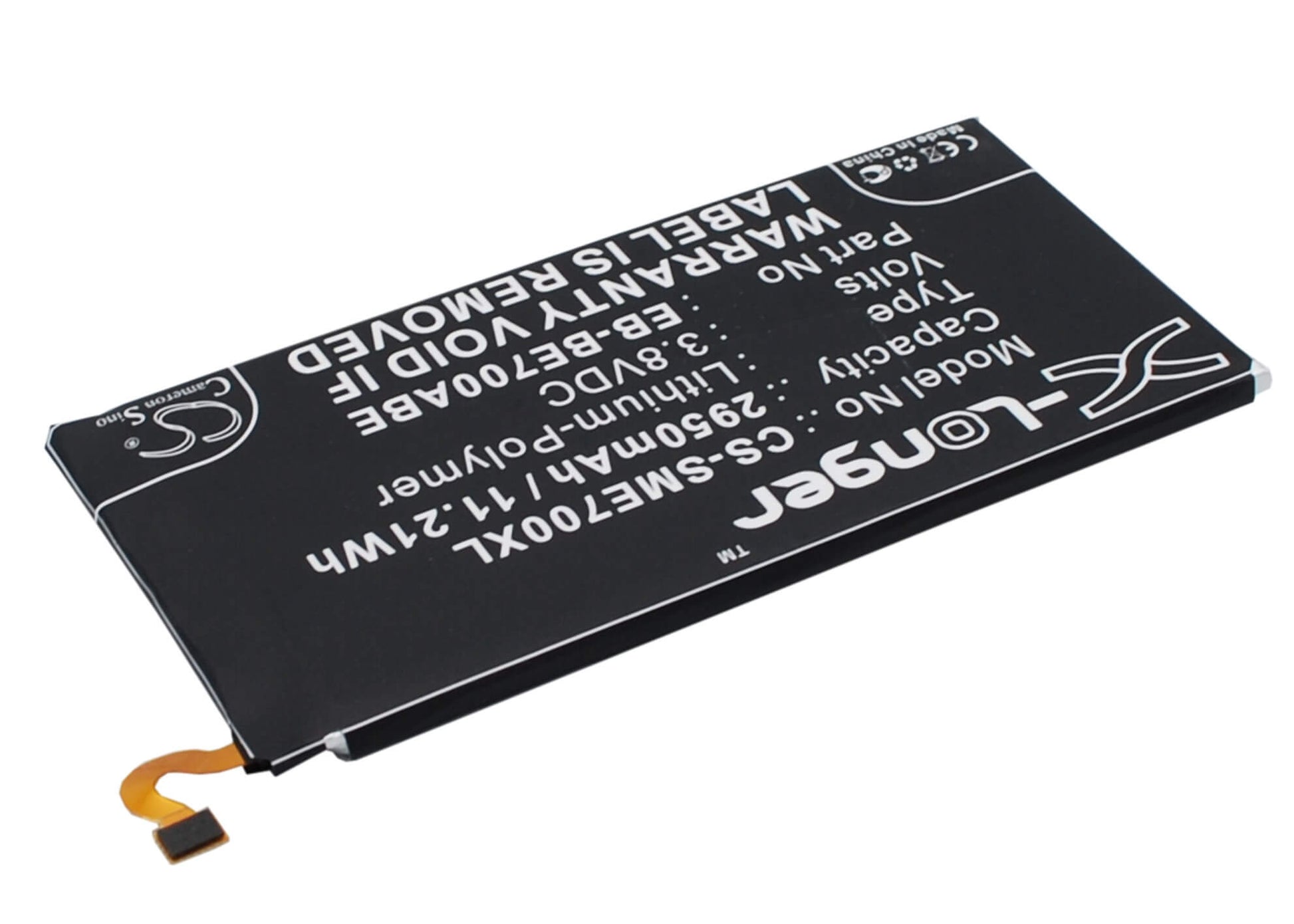 3.8V, 2950mAh, Li-Polymer Battery fits Samsung, Galaxy E7, Galaxy E7 Duo, 11.21Wh