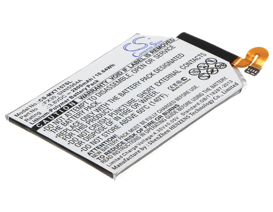 3.8V, 2800mAh, Li-Polymer Battery fits Motorola, Moto X Pure Edition, Moto X Style, 10.64Wh