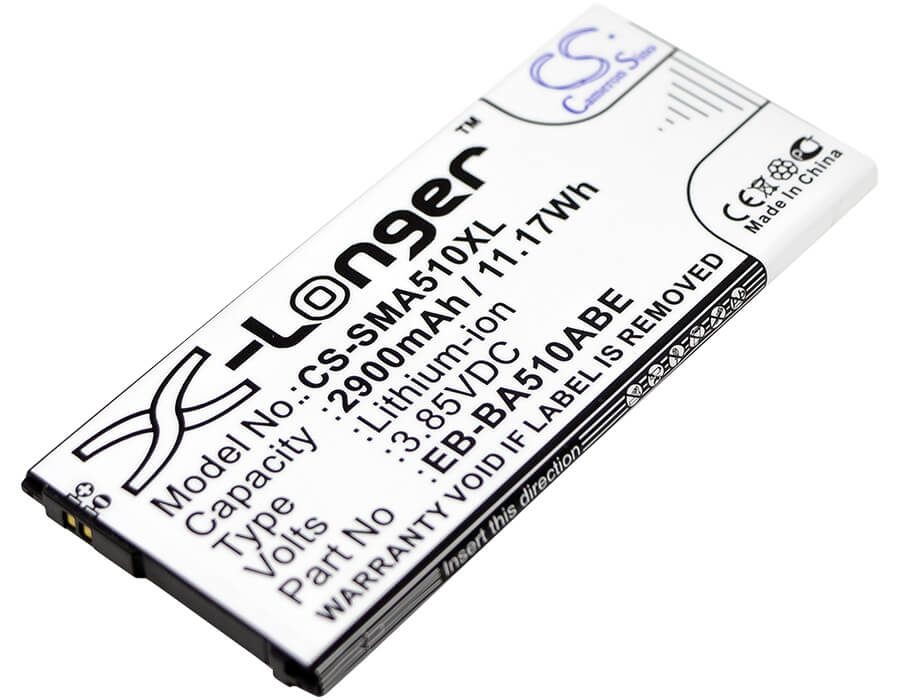 3.85V, 2900mAh, Li-ion Battery fits Samsung, Galaxy A5 2016 Duos, Sm-a5100, 11.165Wh