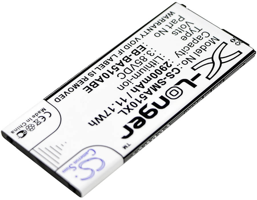 3.85V, 2900mAh, Li-ion Battery fits Samsung, Galaxy A5 2016 Duos, Sm-a5100, 11.165Wh