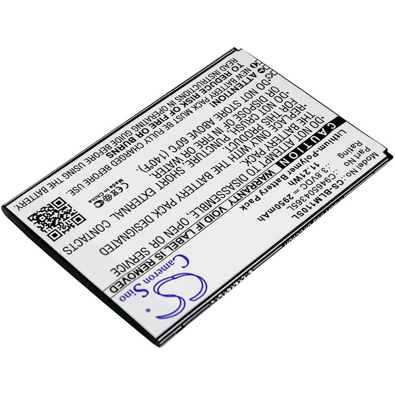3.8V, 2950mAh, Li-Polymer Battery fits Blu, L0110ee, L0110uu, 11.21Wh