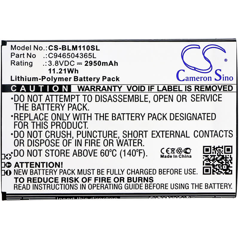 3.8V, 2950mAh, Li-Polymer Battery fits Blu, L0110ee, L0110uu, 11.21Wh