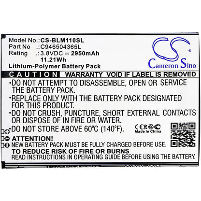 3.8V, 2950mAh, Li-Polymer Battery fits Blu, L0110ee, L0110uu, 11.21Wh