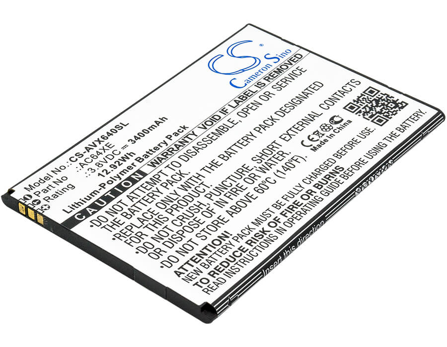 3.8V, 3400mAh, Li-Polymer Battery fits Archos, 64 Xenon, 12.92Wh