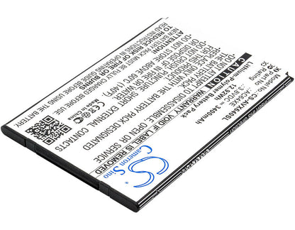 3.8V, 3400mAh, Li-Polymer Battery fits Archos, 64 Xenon, 12.92Wh