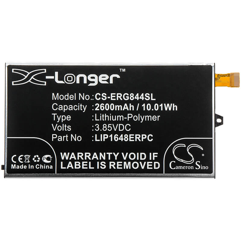 3.85V, 2600mAh, Li-Polymer Battery fits Sony, G8441, Lilac, 10.01Wh