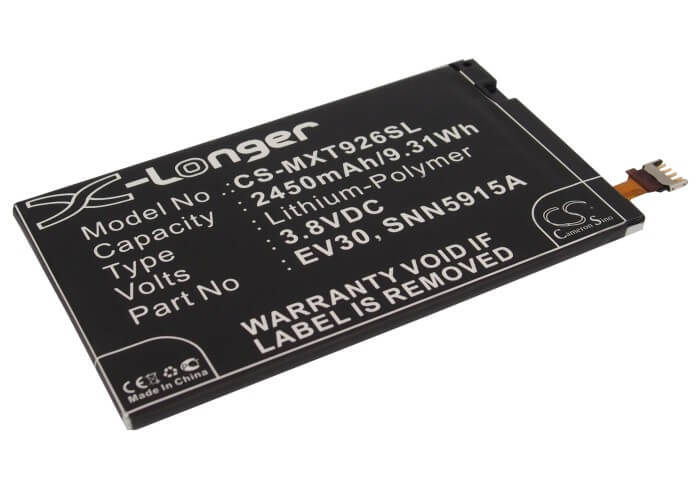 3.8V, 2450mAh, Li-Polymer Battery fits Verizon, Droid Razr Hd, Droid Razr Maxx, 9.31Wh
