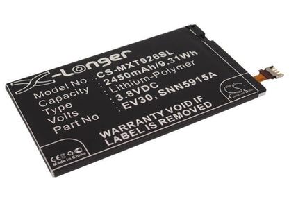 3.8V, 2450mAh, Li-Polymer Battery fits Verizon, Droid Razr Hd, Droid Razr Maxx, 9.31Wh