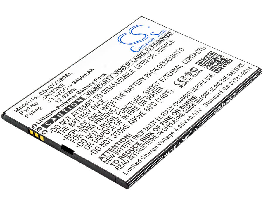 3.8V, 3400mAh, Li-Polymer Battery fits Archos, 59 Xenon, P336688, 12.92Wh