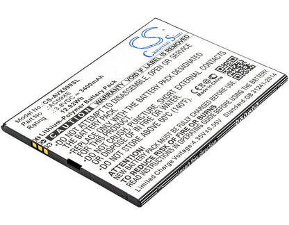 3.8V, 3400mAh, Li-Polymer Battery fits Archos, 59 Xenon, P336688, 12.92Wh