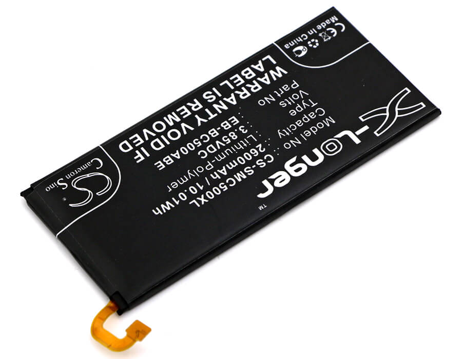 3.85V, 2600mAh, Li-Polymer Battery fits Samsung, Galaxy C5, Galaxy C5 Duos Td-lte, 10.01Wh