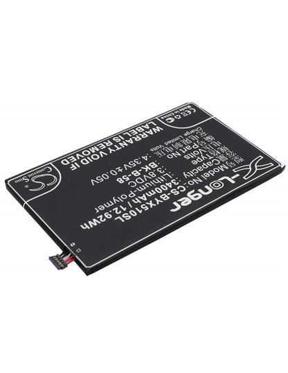 3.8V, 3400mAh, Li-Polymer Battery fits Bbk, Vivo X510t, Vivo X510w, 12.92Wh