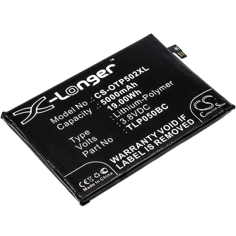 3.8V, 5000mAh, Li-Polymer Battery fits Alcatel, 5023f, One Touch Pixi 4 Plus Power, 19Wh