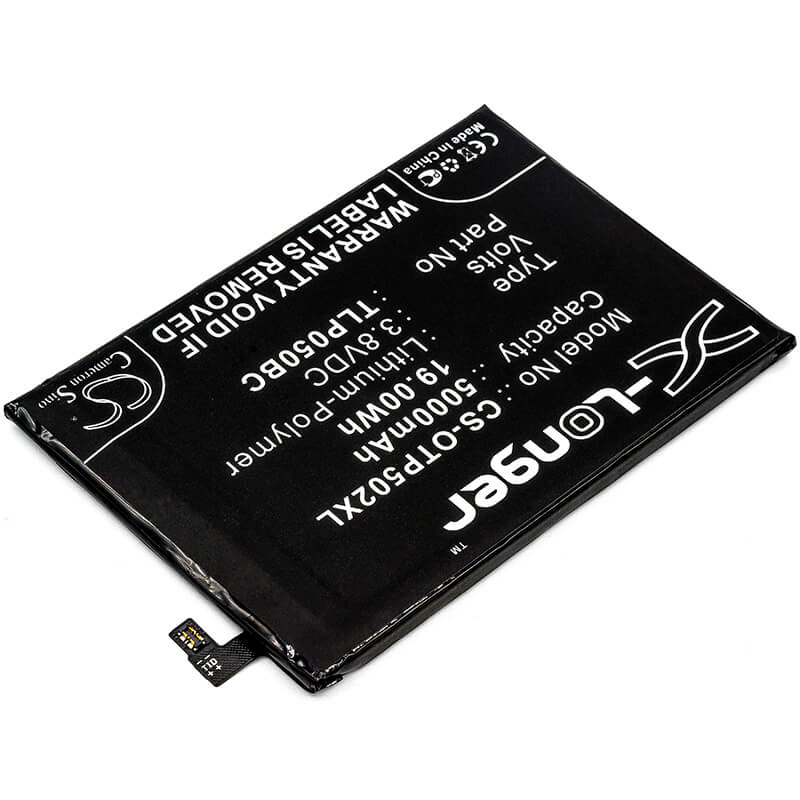 3.8V, 5000mAh, Li-Polymer Battery fits Alcatel, 5023f, One Touch Pixi 4 Plus Power, 19Wh