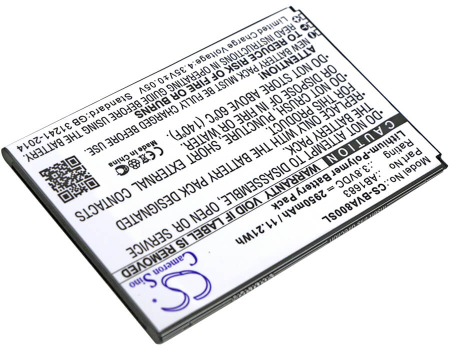3.8V, 2950mAh, Li-Polymer Battery fits Blackview, A8 Max, 11.21Wh