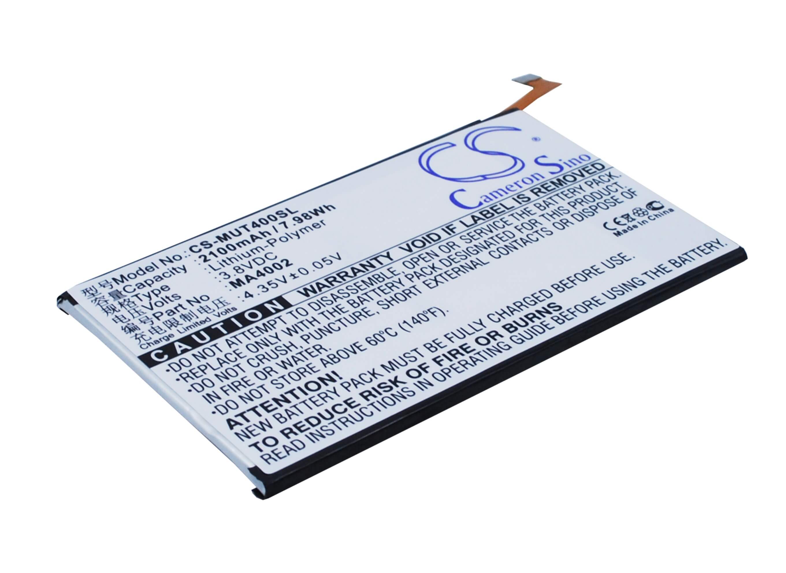 3.8V, 2100mAh, Li-Polymer Battery fits Meitu, M4, 7.98Wh
