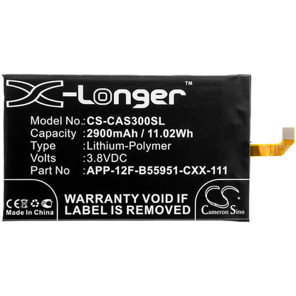3.8V, 2900mAh, Li-Polymer Battery fits Cat, S30, 11.02Wh