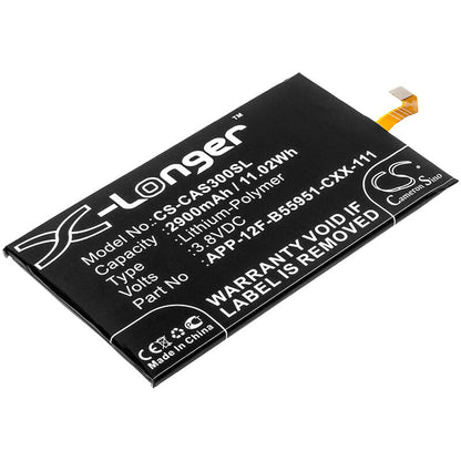 3.8V, 2900mAh, Li-Polymer Battery fits Caterpillar, S30, 11.02Wh