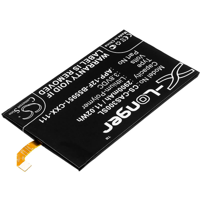 3.8V, 2900mAh, Li-Polymer Battery fits Caterpillar, S30, 11.02Wh