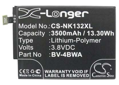 3.8V, 3500mAh, Li-Polymer Battery fits Nokia, Lumia 1320, 13.3Wh