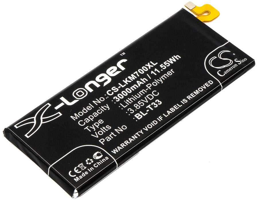 3.85V, 3000mAh, Li-Polymer Battery fits Lg, M700a, M700an, 11.55Wh