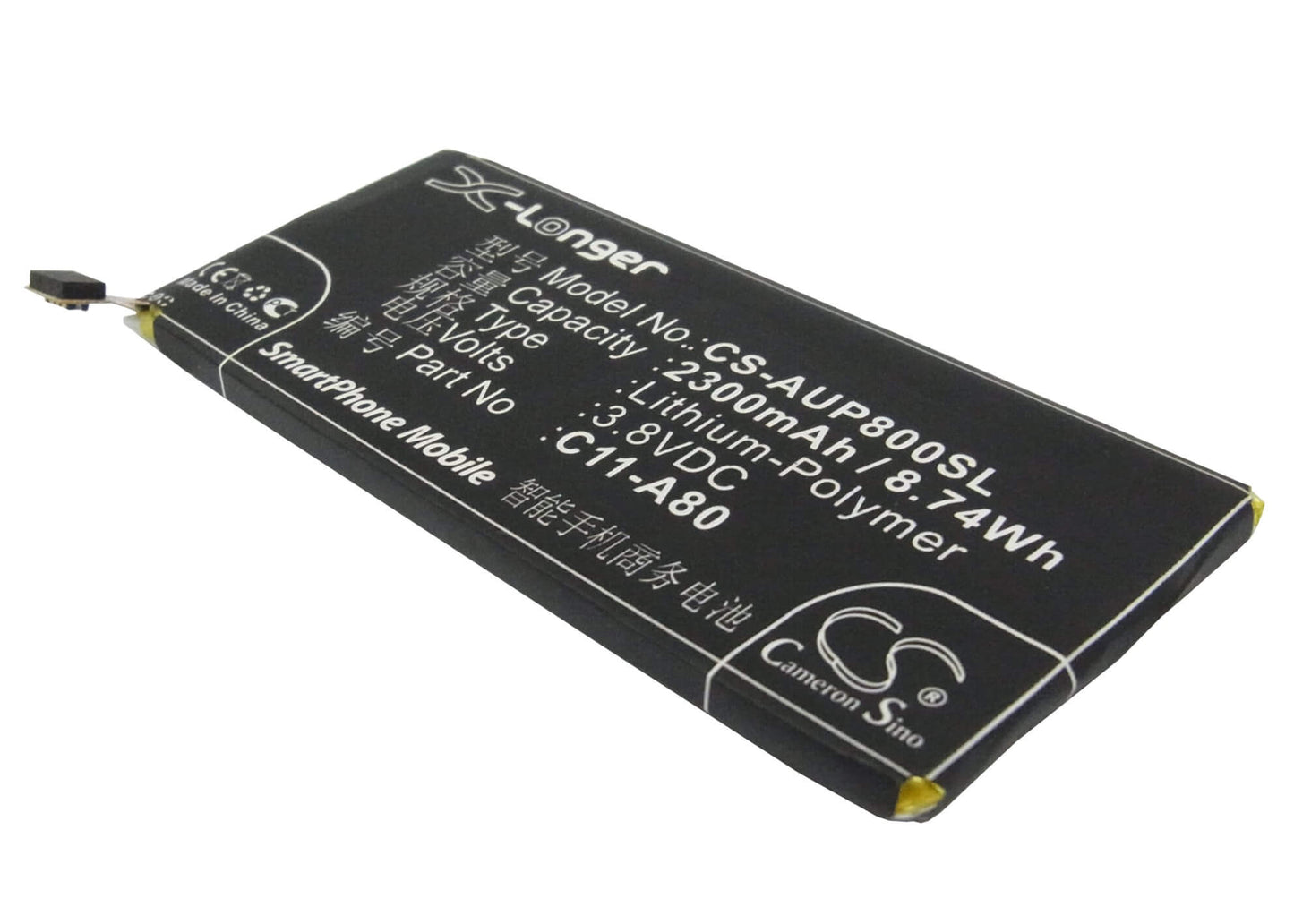 3.8V, 2300mAh, Li-Polymer Battery fits Asus, A80, A80c, 8.74Wh