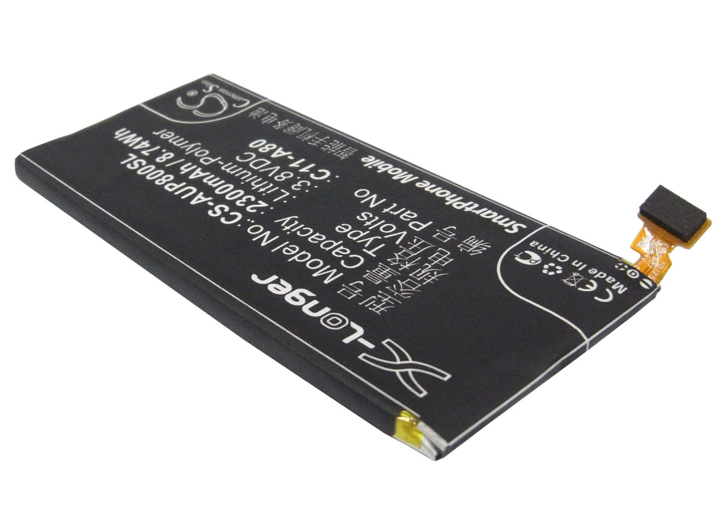 3.8V, 2300mAh, Li-Polymer Battery fits Asus, A80, A80c, 8.74Wh