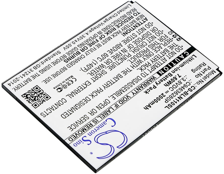 3.8V, 2000mAh, Li-ion Battery fits Blu, N110u, Neo Xl, 7.6Wh