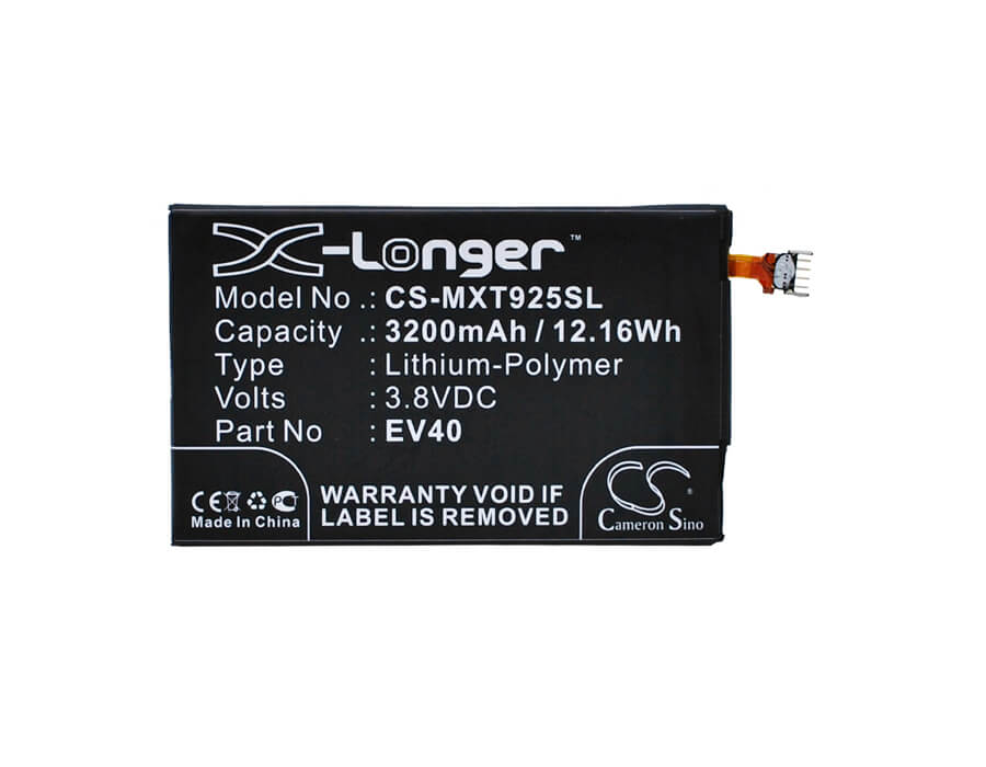 3.8V, 3200mAh, Li-Polymer Battery fits Motorola, Droid Razr Hd, Droid Razr Maxx Hd, 12.16Wh