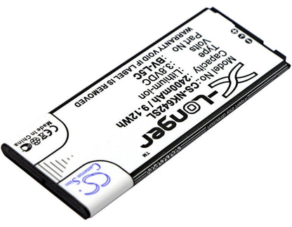 3.8V, 2400mAh, Li-ion Battery fits Nokia, Lumia 640 Dual Sim, Lumia 640 Lte, 9.12Wh