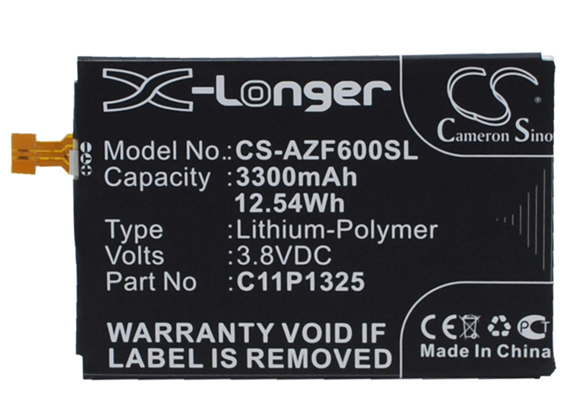 3.8V, 3300mAh, Li-Polymer Battery fits Asus, A600, A600cg, 12.54Wh
