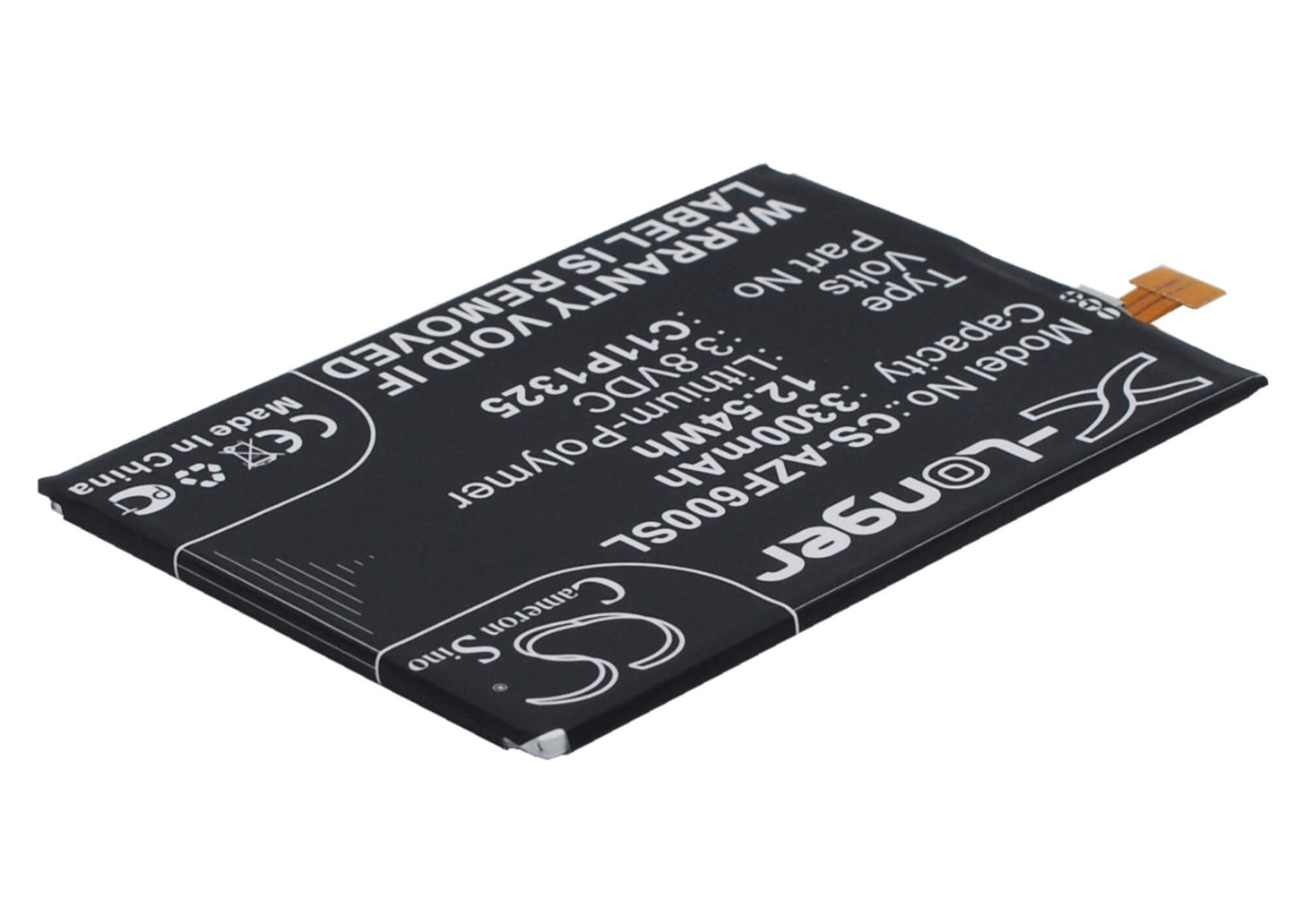 3.8V, 3300mAh, Li-Polymer Battery fits Asus, A600, A600cg, 12.54Wh