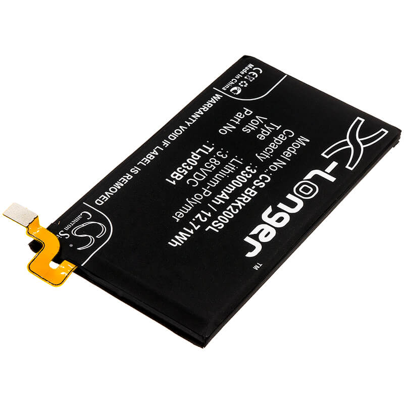 3.85V, 3300mAh, Li-Polymer Battery fits Blackberry, Bbf100-1, Bbf100-2, 12.705Wh