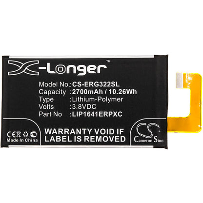 3.8V, 2700mAh, Li-Polymer Battery fits Sony, G3212, G3221, 10.26Wh