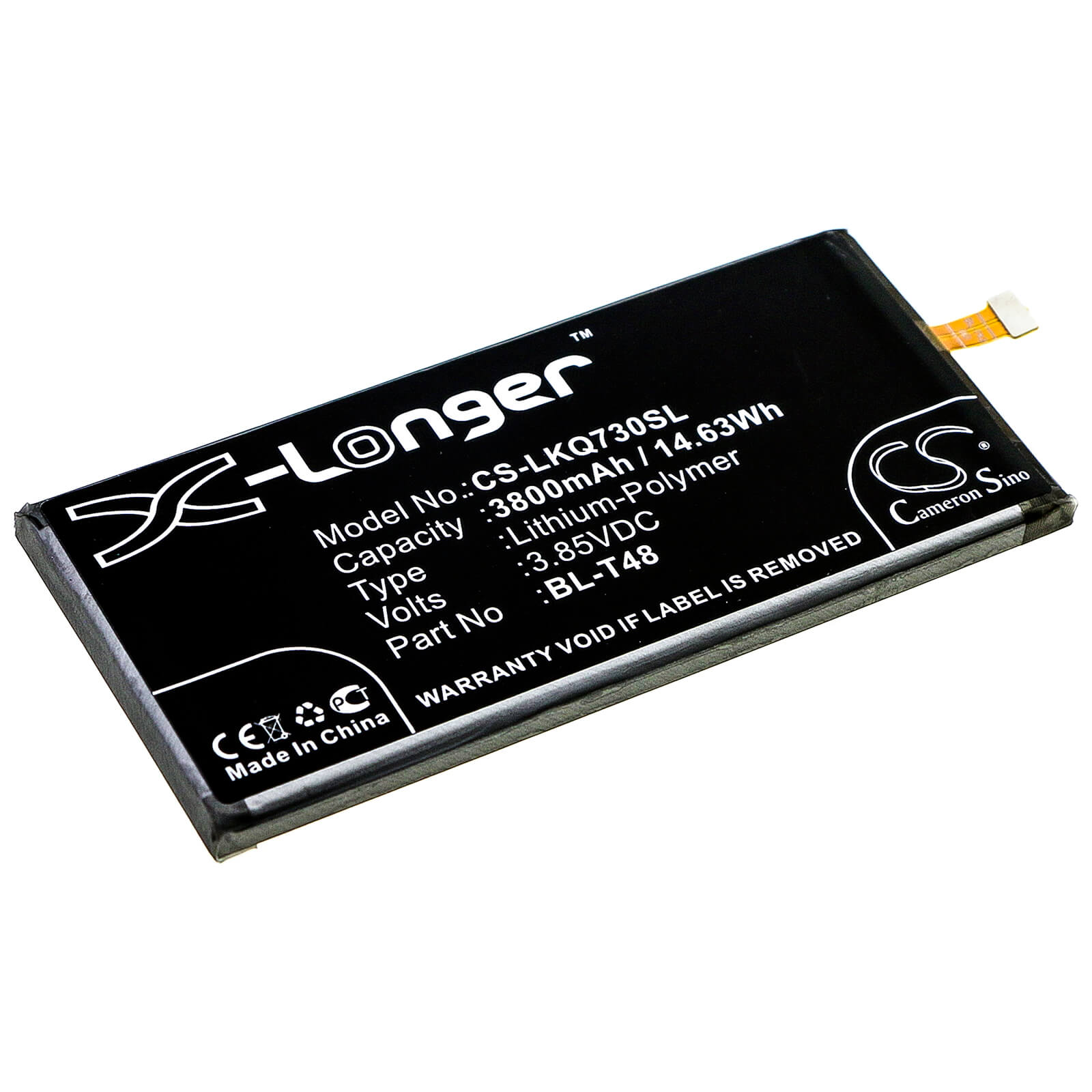 3.85V, 3800mAh, Li-Polymer Battery fits Lg, Lmq730am4, Lmq730am4a, 14.63Wh
