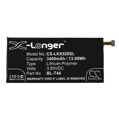 3.85V, 3400mAh, Li-Polymer Battery fits Lg, K50 Lm-x520hm, L722dl, 13.09Wh