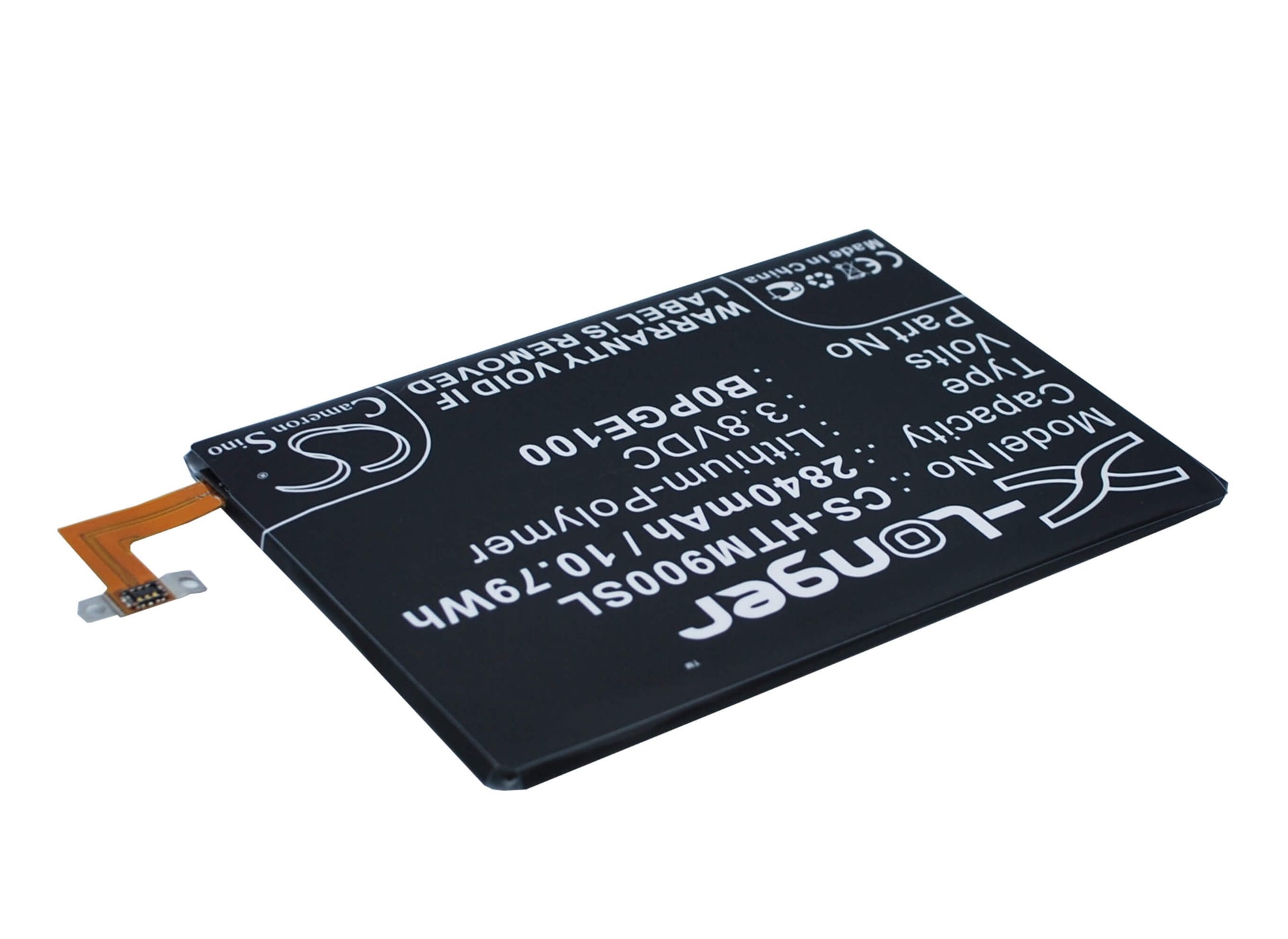 3.8V, 2840mAh, Li-Polymer Battery fits Htc, 0pja120, M9, 10.792Wh