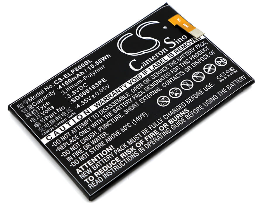 3.8V, 4100mAh, Li-Polymer Battery fits Elephone, P8000, 15.58Wh