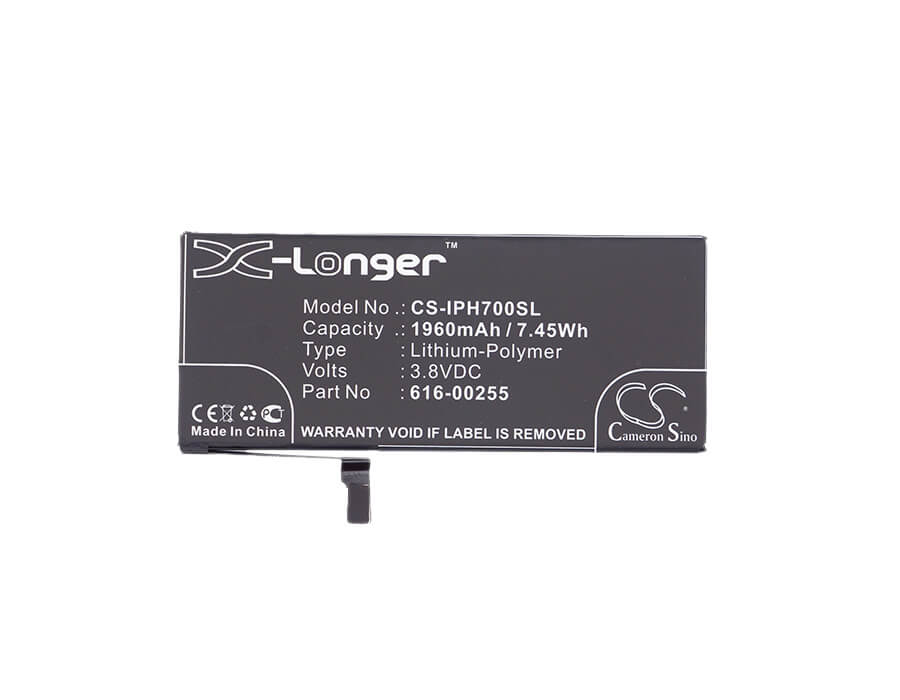 3.8V, 1960mAh, Li-Polymer Battery fits Apple, A1660, A1778, 7.448Wh