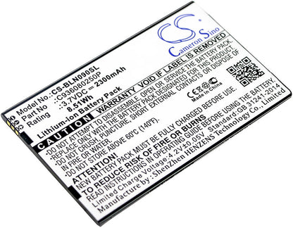 3.7V, 2300mAh, Li-ion Battery fits Blu, N090u, Neo X Plus, 8.51Wh