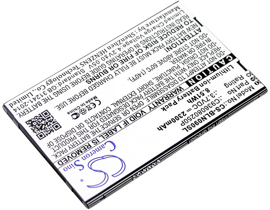 3.7V, 2300mAh, Li-ion Battery fits Blu, N090u, Neo X Plus, 8.51Wh