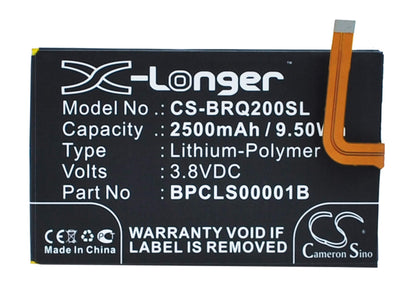 3.8V, 2500mAh, Li-Polymer Battery fits Blackberry, Classic, Classic 4g, 9.5Wh