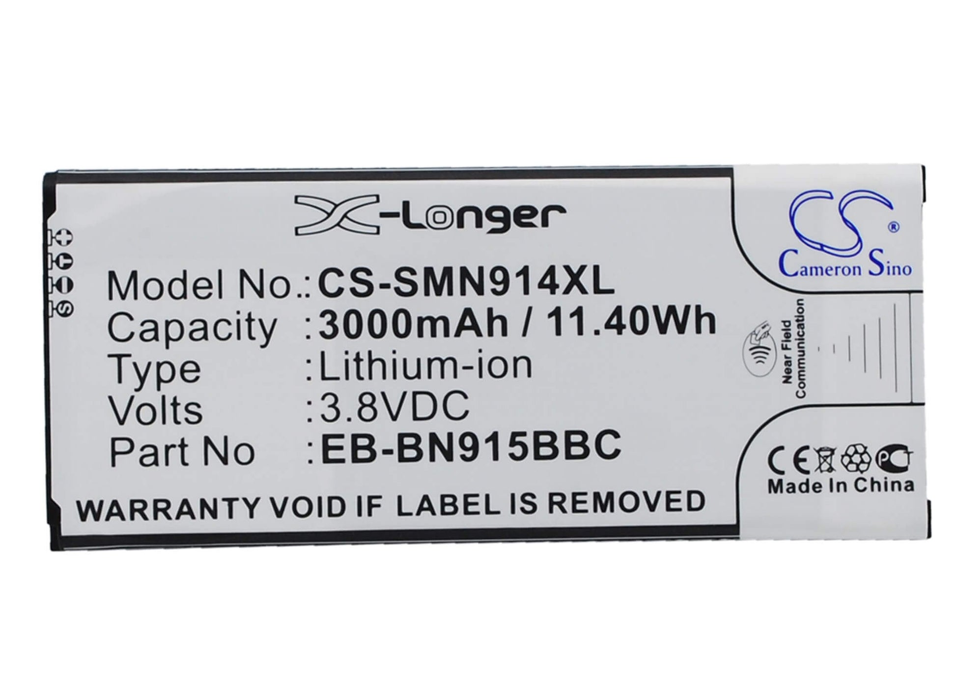 CS-SMN914XL, Mobile, Smartphone 3.8V, 3000mAh, Li-ion Battery fits Samsung, Galaxy Note Edge, Note Edge 4g, 11.4Wh