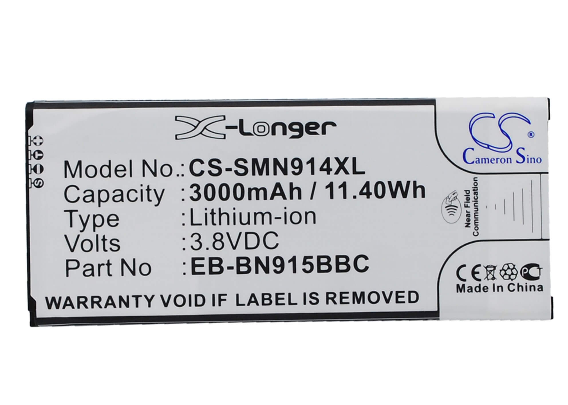 CS-SMN914XL, Mobile, Smartphone 3.8V, 3000mAh, Li-ion Battery fits Samsung, Galaxy Note Edge, Note Edge 4g, 11.4Wh
