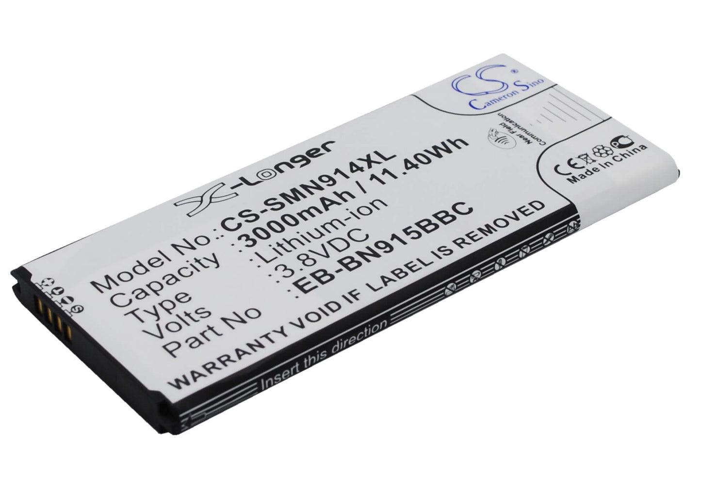 CS-SMN914XL, Mobile, Smartphone 3.8V, 3000mAh, Li-ion Battery fits Samsung, Galaxy Note Edge, Note Edge 4g, 11.4Wh